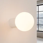 SOLLUX LIGHTING Stenna svetilka ORBI, bež, steklo/kovina, O 12 cm, IP44, G9 - Kopalnica - bež, bela mat - Aluminij
