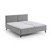 Siva oblazinjena zakonska postelja z letvenim dnom 160x200 cm Piano – Meise Möbel