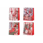 eoshop Papirnata darilna vrečka, mešanica 4 vrst, cena za 1 kos, Božična tema SF35178