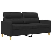 Vidaxl Dvosed črn 140 cm blago