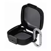 Dizajnirano za SAMSUNG: udarootporno plastično kućište s karabiner kopčom, CRNA – Samsung Galaxy Buds 4/4 Pro