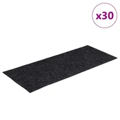 Vidaxl Preproge za stopnice samolepilne 30 kosov 60 x 25 cm temno sive pravokotne