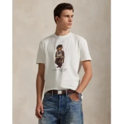 Polo Ralph Lauren za moške. 710P00085001 Pletena majica z belim medvedom Polo (L), Bela, Priložnostno, Bombaž, Kratek rokav