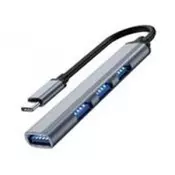 TIP C 3.1 HUB na 4 x HUB 3.0 sivi