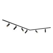 Sodobni sistem tirnih svetil s 6 reflektorji črne barve 1-fazni - Slimline Uzzy
