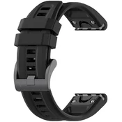 Univerzalen silikonski pas Techsuit QuickFit W060 26mm za pametne ure - črn