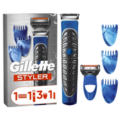 Gillette Styler 3u1 trimer, brijač i nastavak za oblikovanje rubova, 1 kom.