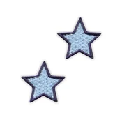 shumee Komplet dveh našitih zvezdic - svetlo modra - samolepilna podlaga - vezen našitek/značka/emblem