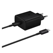 SAMSUNG punjac za mrežu s Type-C prikljuckom, 45 W, PD brzo punjenje 2.0 + 100 cm Type-C kabel, CRN EP-TA845XBEG