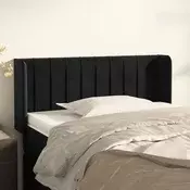 Vidaxl vidaXL Vzglavnik s krilci, črn 103x16x78/88 cm, žamet