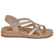 SKECHERS Sandale DESERT KISS LOW - SEASIDE SLI tamno smeda / zlatna / taupe siva