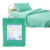 Net Komplet posteljnine za enkratno uporabo, nesterilno, 25 g netkano blago (rjuha, prevleka za odejo in prevleka za vzglavnik), 1 komplet