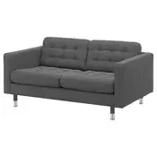 LANDSKRONA Sofa dvosed, Gunnared tamnosiva/metal