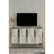 HANAH HOME Komoda Pega 120 White Travertine Silver