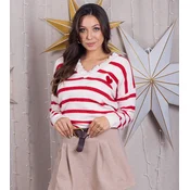 UR/CEO Red striped sweater with patch detail Anel