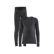 Craft Otroški set core merino black melange - aktivno perilo