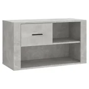 Vidaxl Omarica za čevlje betonsko siva 80x35x45 cm inženirski les