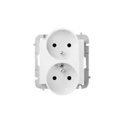 shumee Santra vtičnica 2x2P+Z modularna brez okvirja, vgradna, bela 4143-10