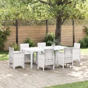 vidaXL vidaXL Vrtna miza Bela 200x100x73 cm Poli Ratan, (22008707)
