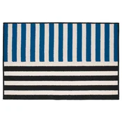 VÄNDPLATS Preproga, nizek flor, modra črna/črta, 60x90 cm