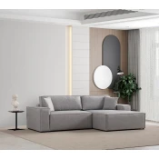 Atelier del Sofa Ugaona garnitura Pirlo 145x43x206cm Svetlosiva