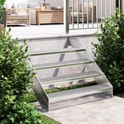 vidaXL Stopnica z rešetko 100x24x7 cm pocinkano jeklo
