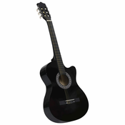 vidaXL Akustična gitara Western s prorezom i 6 žica 38 ” crna