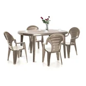 Elboni 4+1 set vrtnega pohištva cappuccino