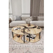 Hanah Home Set klub stolova Yin Yang 3 70, 3 komada, Krem