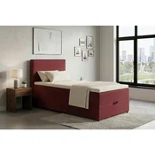 MID.YOU POSTELJA Z VZMETNICO 100 cm x 200 cm , tekstil, leseni material rdeča