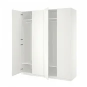 PAX/FORSAND Garderobna omara, bela/bela, 200x60x236 cm