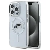 slomart Etui Karl Lagerfeld IML Metal Karl&Choupette Head MagSafe za iPhone 15 Pro - belo
