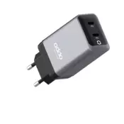 Zidni punjač Adda Collins CH-015-GM, 2 x Type C izlazi, 47W, GaN, gun metal CH-015-GM