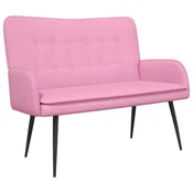 Vidaxl Kavč za 2 osebi Roza 115 x 61 x 87 cm Blago