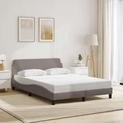 Vidaxl Posteljni okvir brez vzmetnice taupe 140x190 cm blago