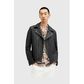 Kožna jakna AllSaints ROSSER BIKER za muškarce, boja: crna, za prijelazno razdoblje, M001LA