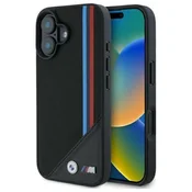 slomart Ohišje BMW M Meshed Tricolor Stripes MagSafe za iPhone 16 - črno