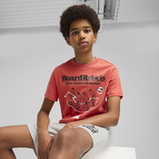 Mens Puma Mid 90s Graphic Tee Youth, Red, Size 15-16Y, Clothing
