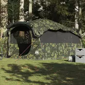 Vidaxl vidaXL Družinski tunelski šotor za 6 oseb, kamuflažni, vodoodporen