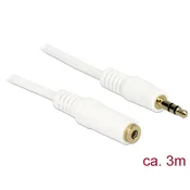 Delock 3,5 mm 3-pin muško-ženski stereo jack produžni kabel, 3 m, bijeli
