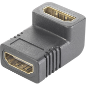 Generic Adapter HDMI [1x ženski priključek HDMI - 1x ženski priključek HDMI] črno pozlačen priključek\, kot 90° navzgor 0,00 m, (21075425)