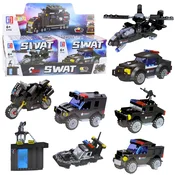Kocke za sestavljanje policijskih vozil SWAT s 92-117 elementi - model pošljemo naključno