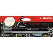 STABILO Pen 68 markerjev, 2 kosa v blisterju, kovinsko srebrne barve