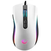 Rampage Mouse Gamer - SMX-R44 V2 Macro (12800 DPI, 7 tipki, makro, RGB LED, 1,8 m pleteni kabel, bijela) (41492)