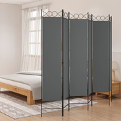 Sobna pregrada s 6 panela antracit 240x200 cm od tkanine