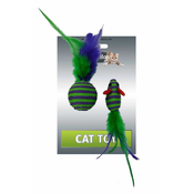 Papillon Miška in žoga s perjem zeleno-vijolične črte preproga