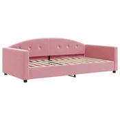 Vidaxl Raztegljiva postelja roza 100x200 cm žamet