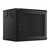 Rack Lanberg WF01-6409-23B Stenska omara za opremo, 19, 9U, 600x450mm, črna, perforirana vrata