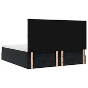 vidaXL vidaXL Otomanski posteljni okvir z vzmetnicami črn 200x200cm žamet, (22053522)