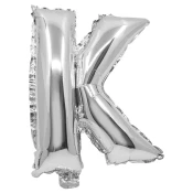 Folija balon v obliki črke v srebrni barvi – črka K 32 cm